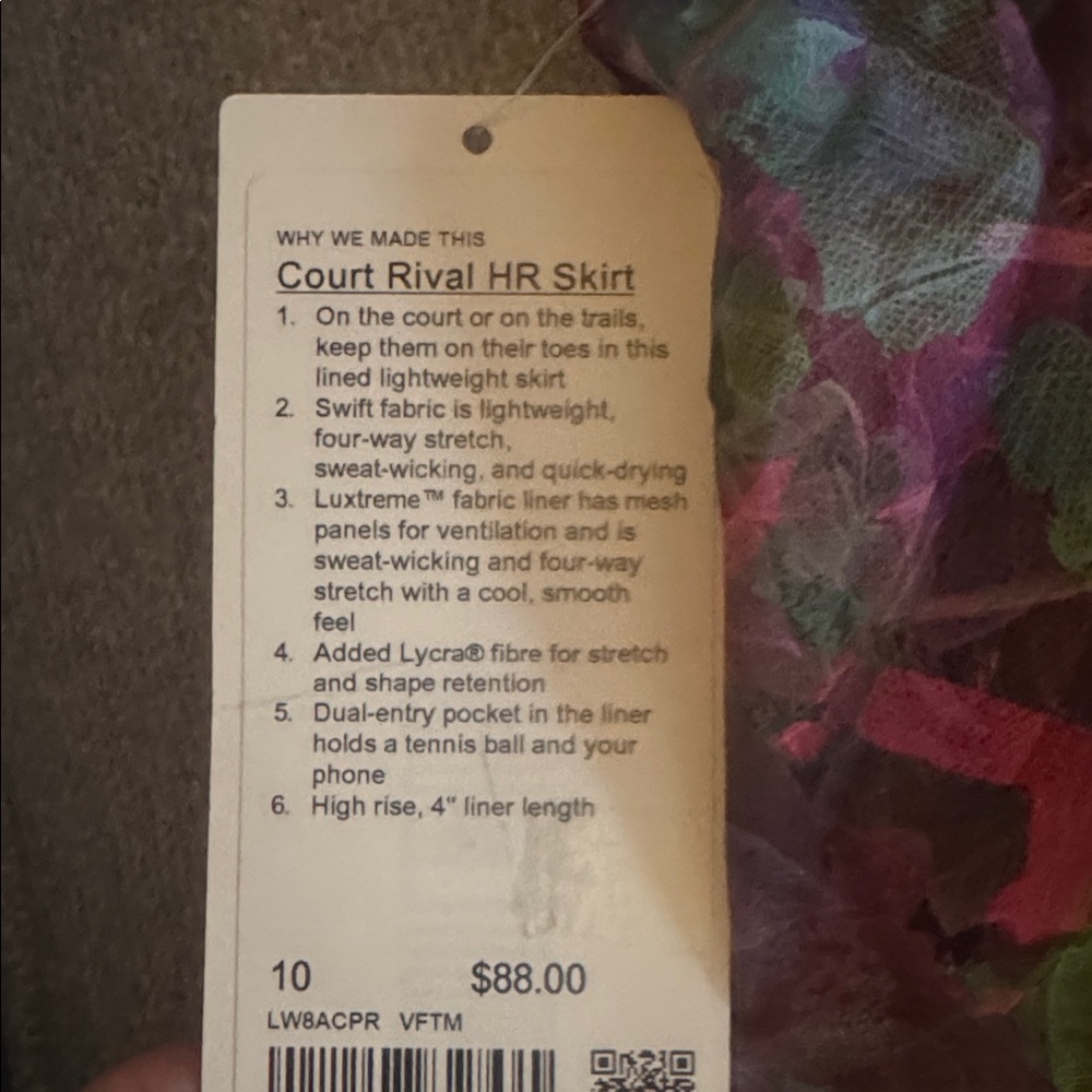 Lululemon Athletica Vibrant Floral Skater Style  Skirt/Skort - Picture 4 of 9